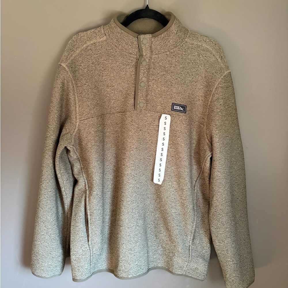 Reel Legends Men’s Heathered Green Quarter-Snap Pullover Sweater